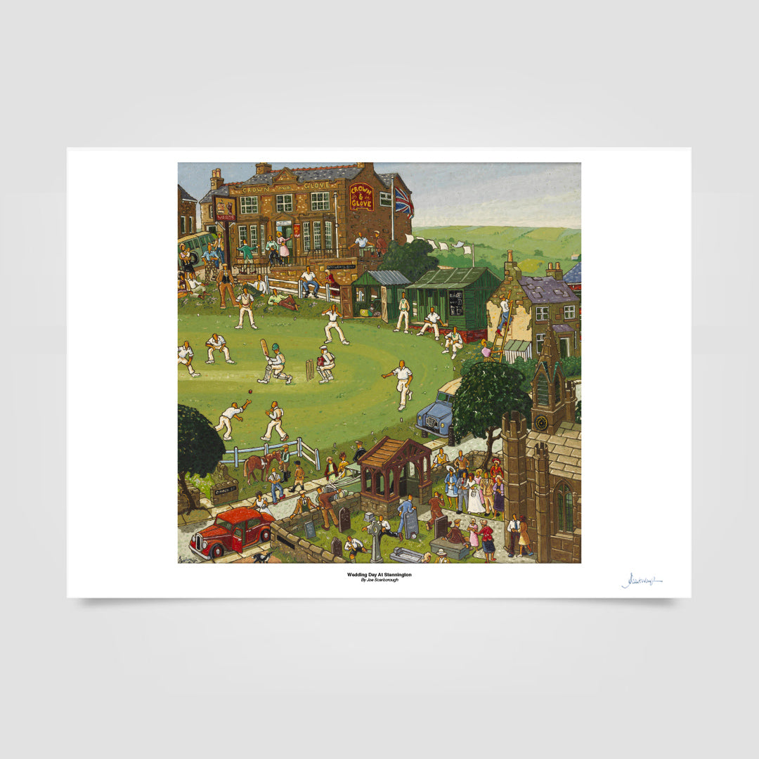 Joe Scarborough Signed Art Print Wedding Day at Stannington - Joe Scarborough Art