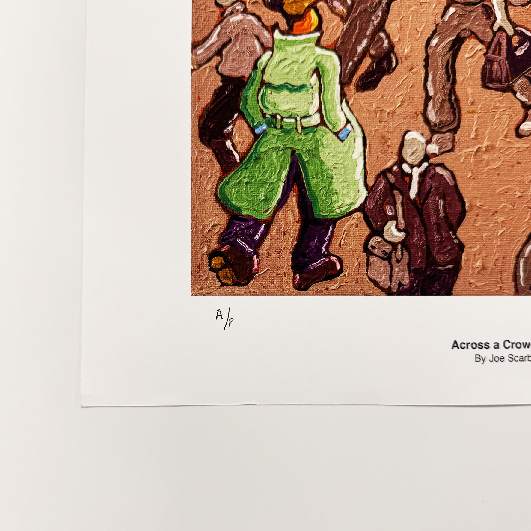 Across a crowded Street Signed Archive Artist Proof Art Print - Joe Scarborough Art