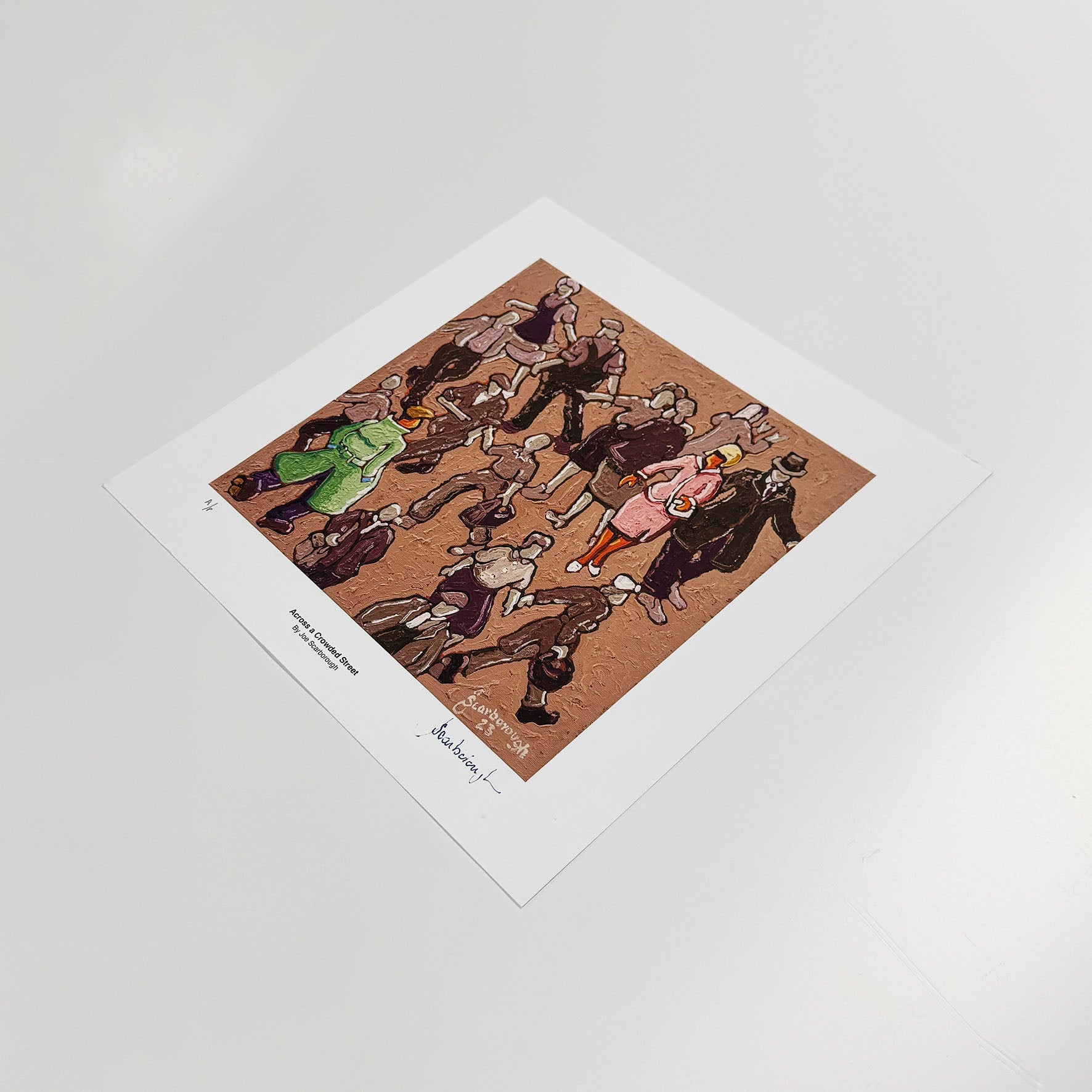 Across a crowded Street Signed Archive Artist Proof Art Print