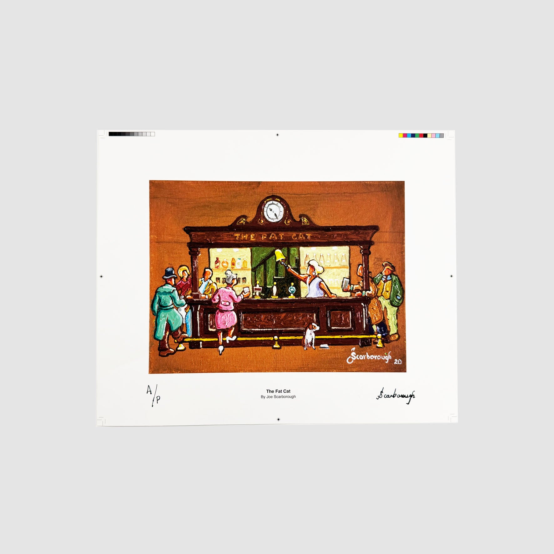 The Fat Cat Signed Archive Artist Proof Art Print (With Crop marks, etc) - Joe Scarborough Art