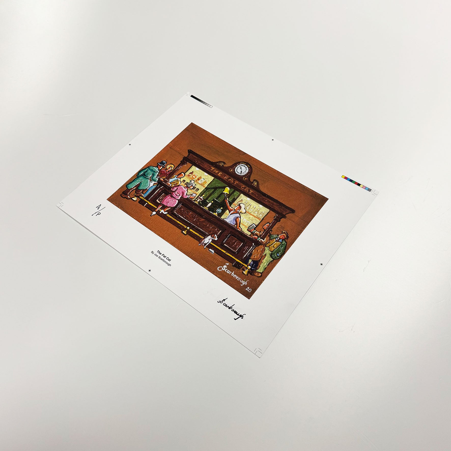 The Fat Cat Signed Archive Artist Proof Art Print (With Crop marks, etc) - Joe Scarborough Art