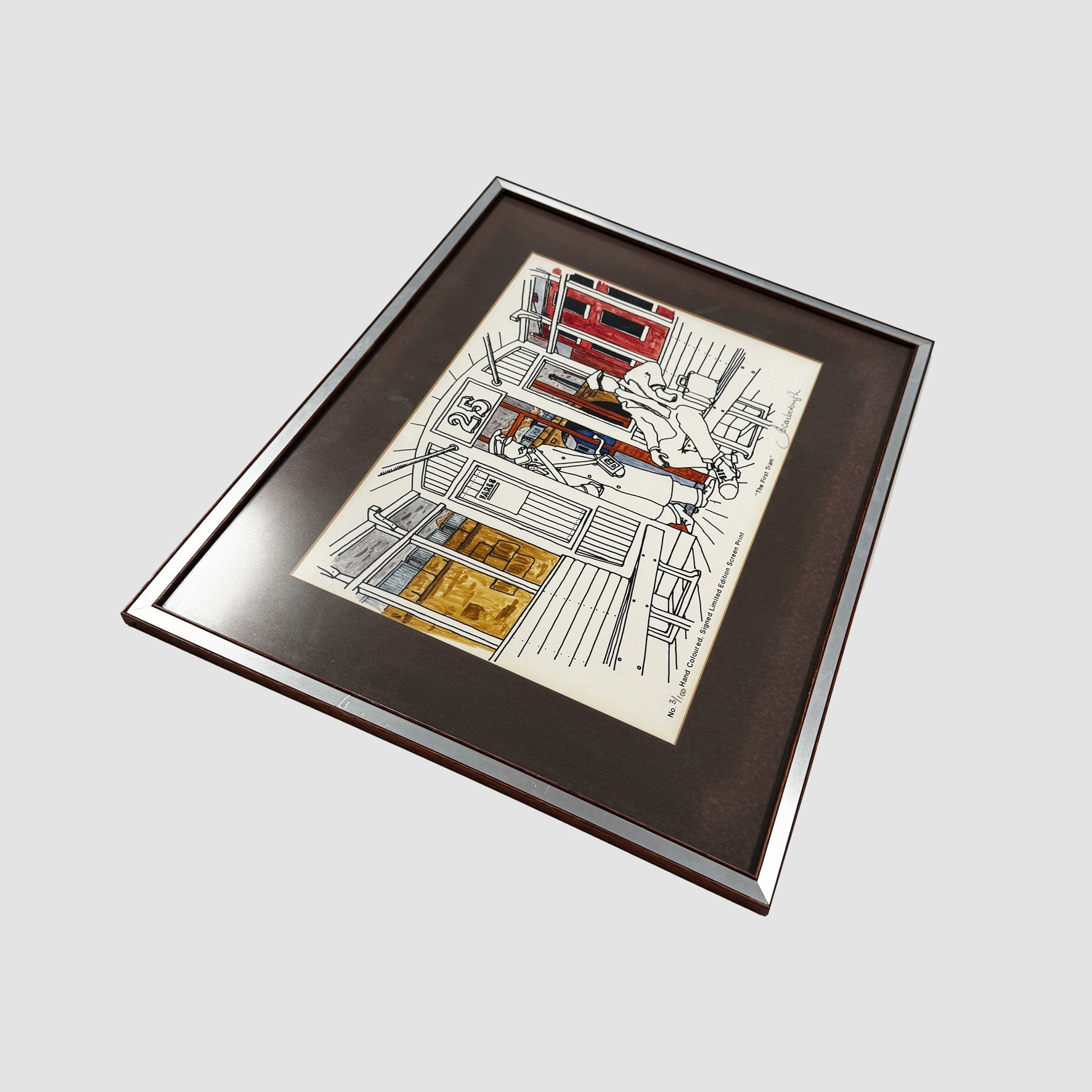 "The First Tram" Hand Coloured, Signed Limited Edition Screen Print 3/100 - Joe Scarborough Art