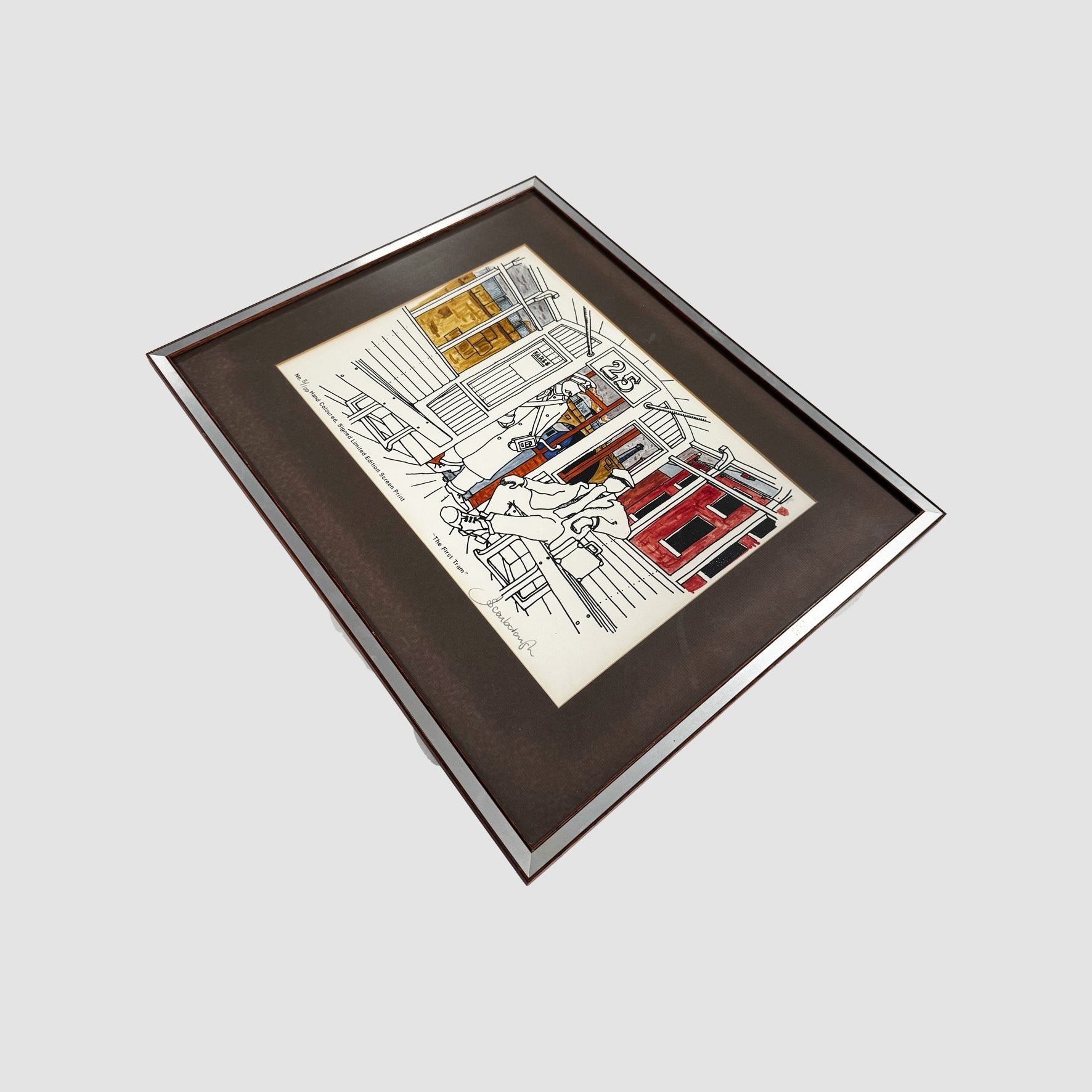 "The First Tram" Hand Coloured, Signed Limited Edition Screen Print 3/100 - Joe Scarborough Art
