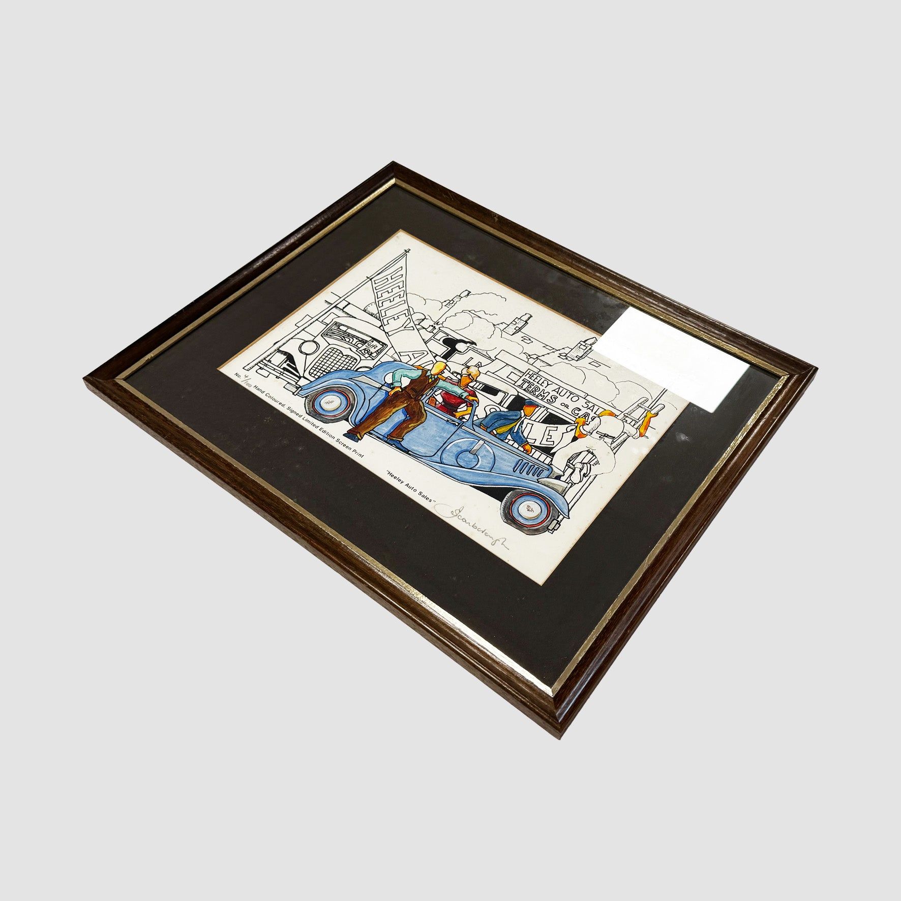"Heeley Auto Sales" Hand Coloured, Signed Limited Edition Screen Print 4/100 - Joe Scarborough Art