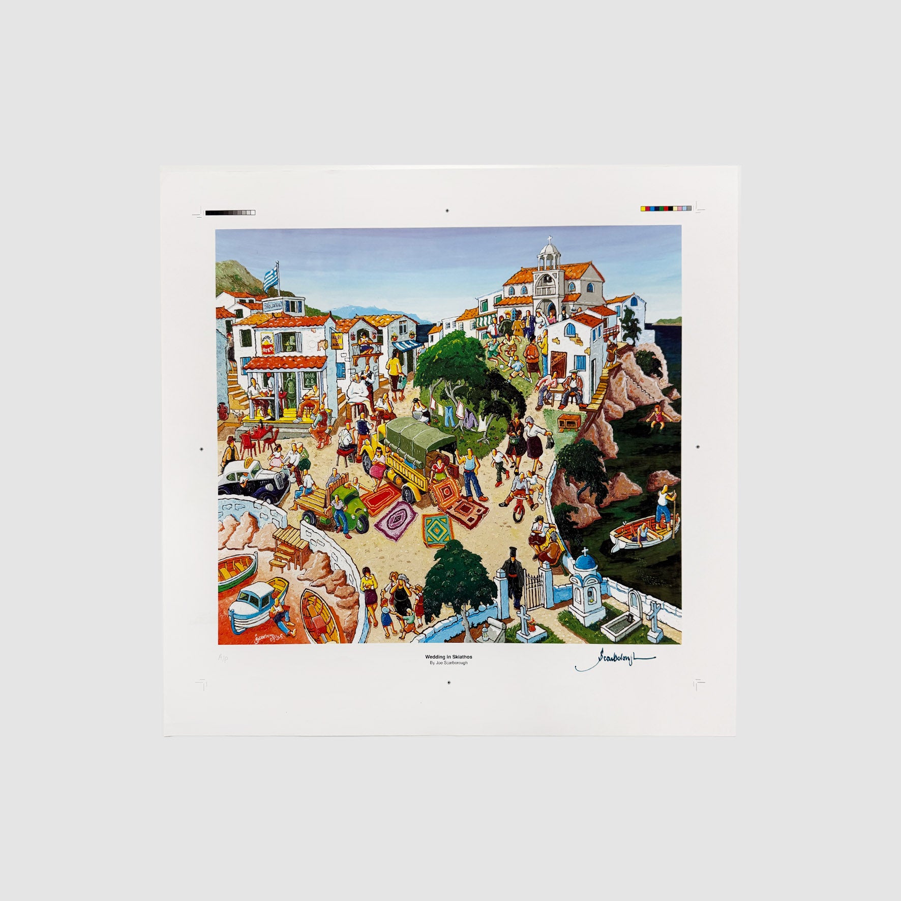 Wedding in Skiathos Signed Archive Artist Proof Art Print - Joe Scarborough Art